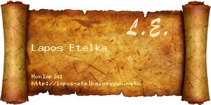 Lapos Etelka névjegykártya